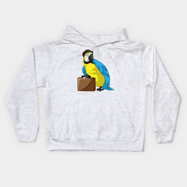 Parrot Businessman Briefcase Kids Hoodie by Markus Schnabel